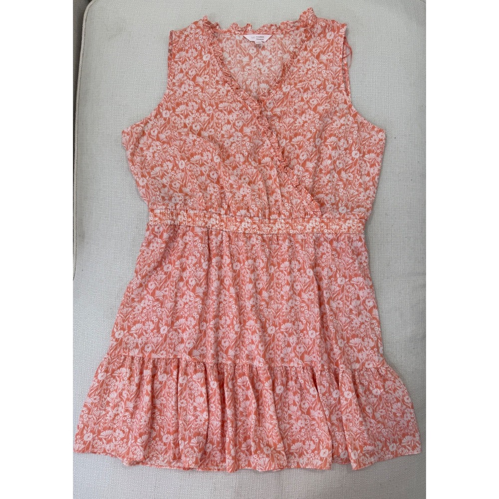 LC Lauren Conrad Dress Womens XXL Floral Ruffle Tiered Sleeveless Mini Excellent